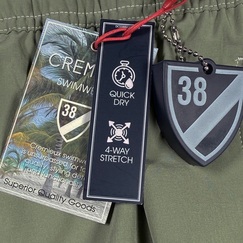 Cremieux 38 Swimsuit / Swim Trunks - NWT Mens Size XL Green - #49341-J2 - Picture 3 of 4